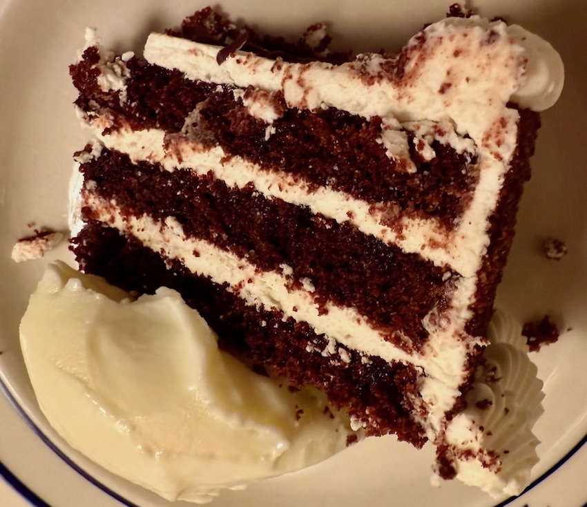 Cardamom Ice Cream and Chocolate Cake