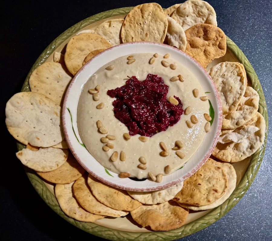 White Bean Dip with Roasted Cranberry Compote