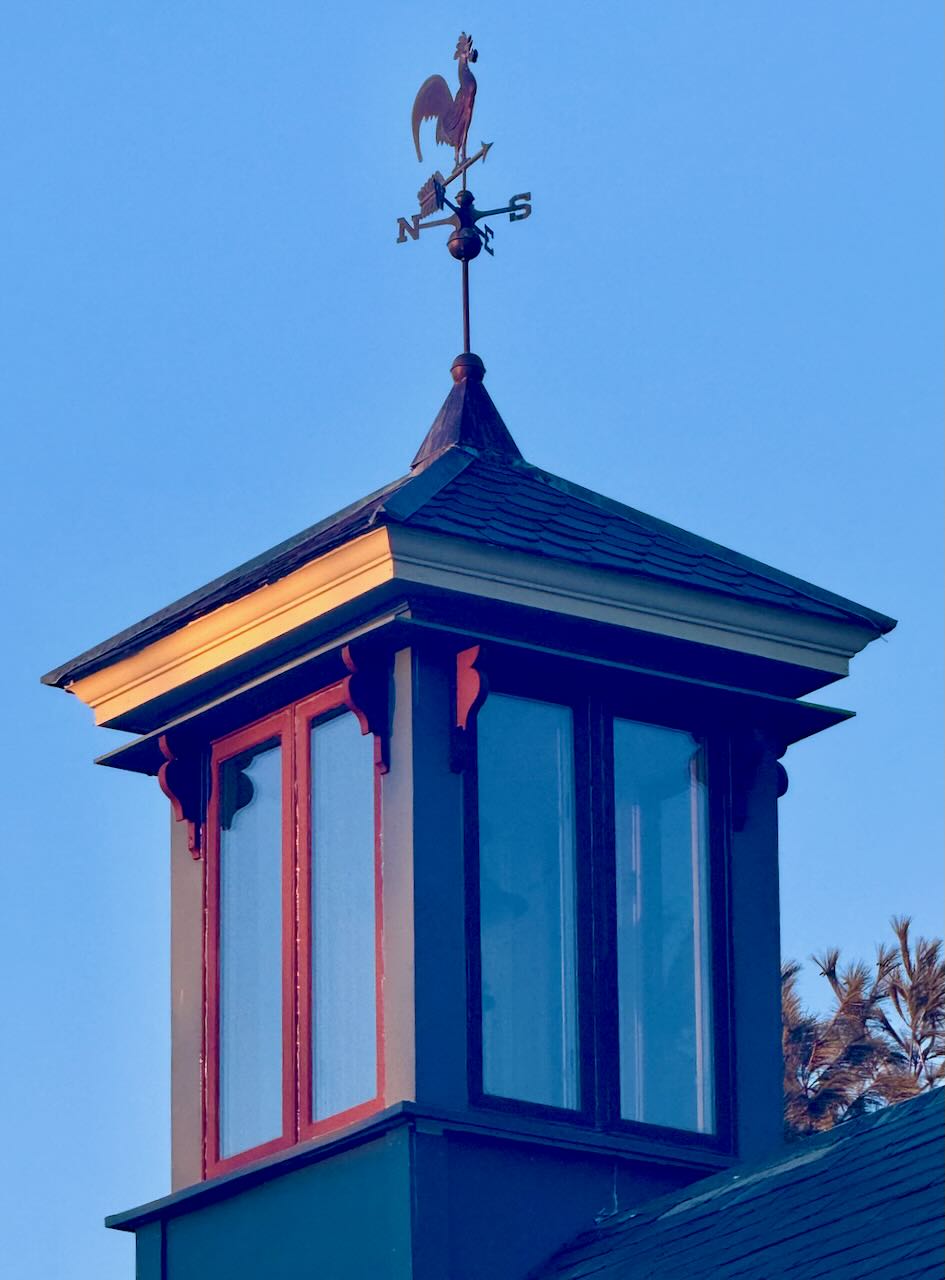 It's the weekend! Number 386, Sun Lighting Up a Cupola with a Rooster Weathervane