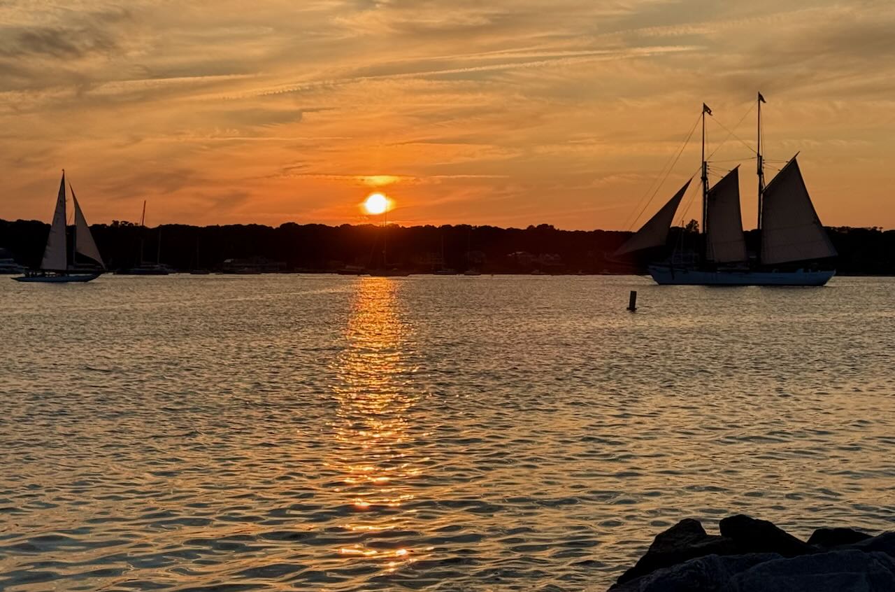 Boats in Vineyard Haven Harbor as the Sun Sets Summer 2026, Boats in Vineyard Haven Harbor as the Sun Sets